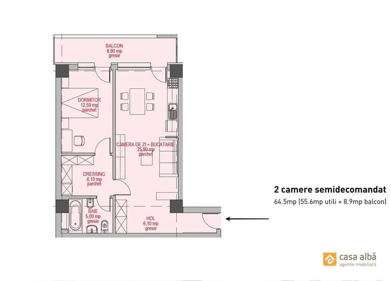 Copou - Mihail Sadoveanu, bloc nou, 2 camere spatios, modern, cu balcon