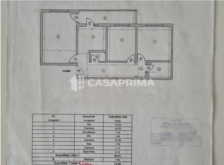 NICOLINA, Apartament 3 camere decomandat, 72mp! Mobilat si Utilat!