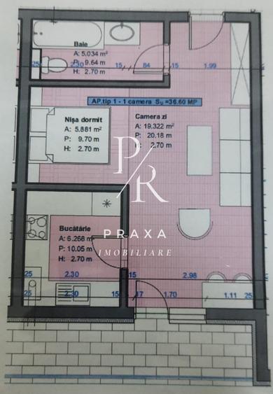Apartament 1 camera decomandata, 37 mp, zona Terra!