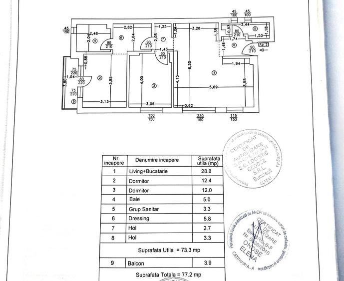 Apartament 3 camere mobilat - 14