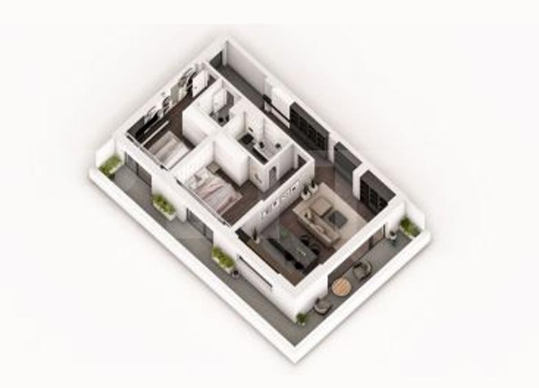 Apartament open space 3 camere 104.12 mp în ansamblu cu 0% Comision la Achiziție