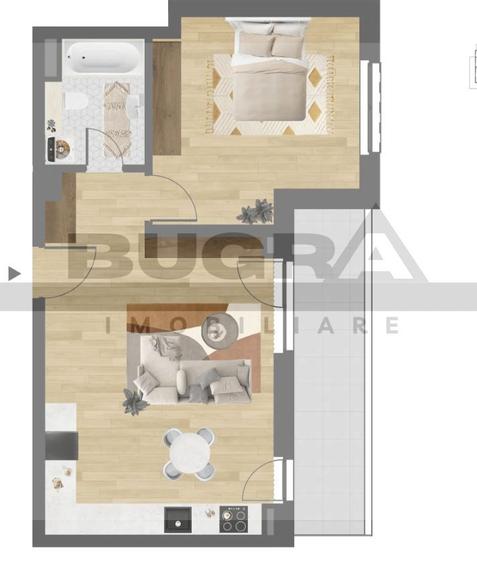 Apartament 2 camere, 54mp, balcon, garaj, zona C. Coposu