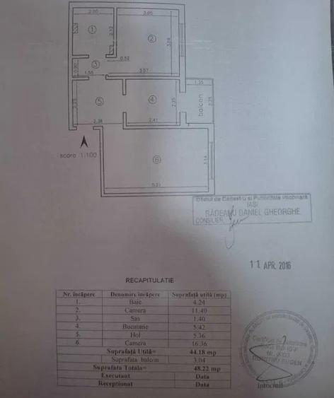 Apartament de 2 camere decomandat, etaj 2/4, zona Dacia