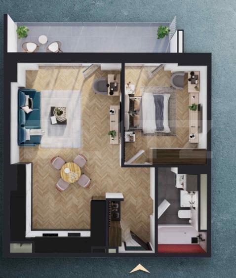 Apartament 2 camere, 52.30 mp, zona RIVUS, COMISION 0