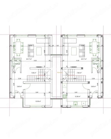 Duplex despartit prin camera tehnica | 4 camere | Toate utilitatile |