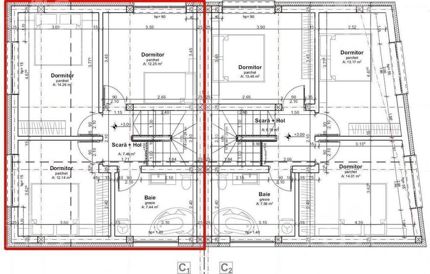 Casa cuplata in Dambu Rotund