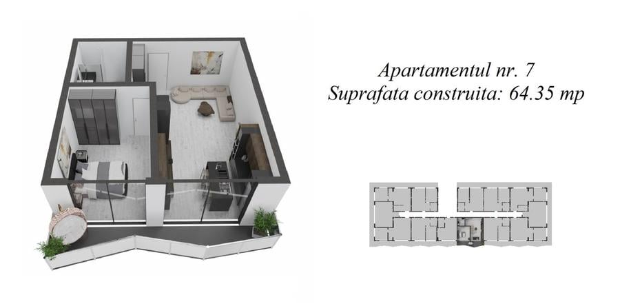 Apartament O.B.A TOWER 2 camere