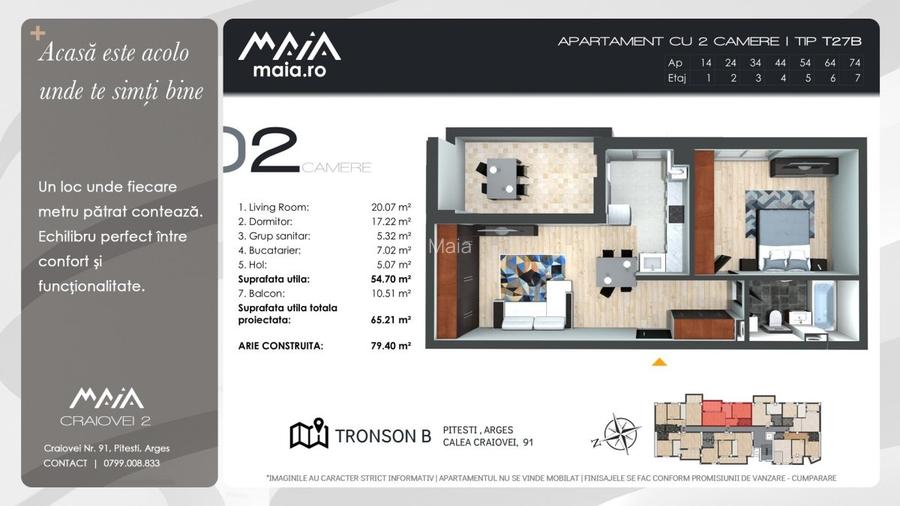 2 Camere Finisaje Premium | Pitesti Calea Craiovei | Constructie Noua - 2