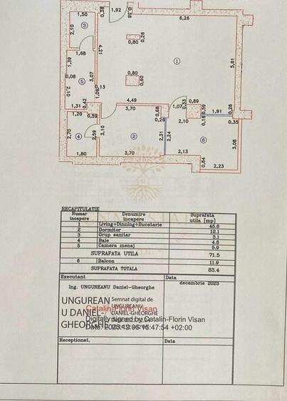 Iancu Nicolae /apartament 2 camere 83,4 mp total utili / Cortina 126