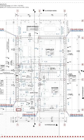 Casă individuală, 4 camere, 120 mp utili, teren liber 702 mp, Chinteni
