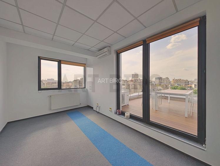 Zero comision, 107mp birou ultracentral Universitate, terasa, 10' [M] - 3