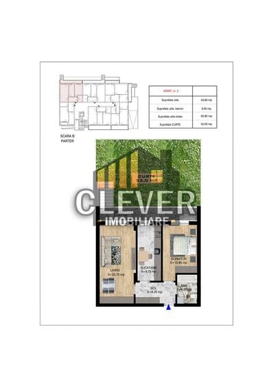 Apartament 2 camere | Curte 52 mp | Pallady | Comision 0%
