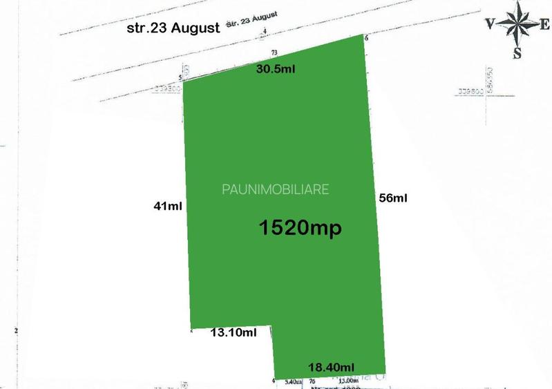 Teren intravilan,1520mp zona cu "caracter central",30.5ml desch.str 23 august! - 2
