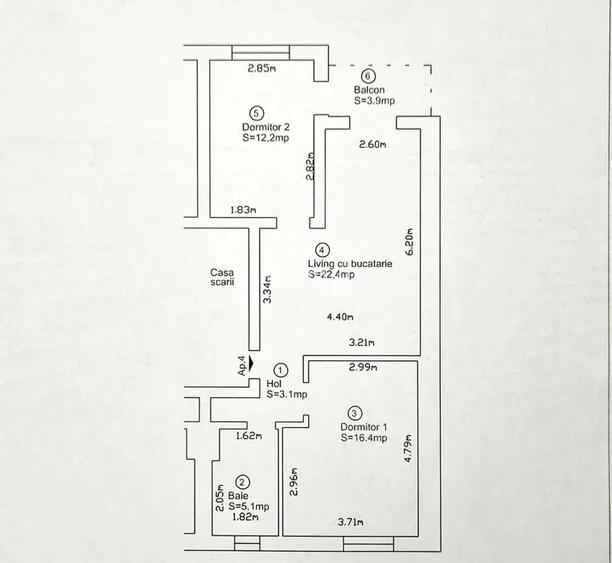 Decomandat 3 camere etaj 1 Mosnita Noua / Cartier Europa - 3