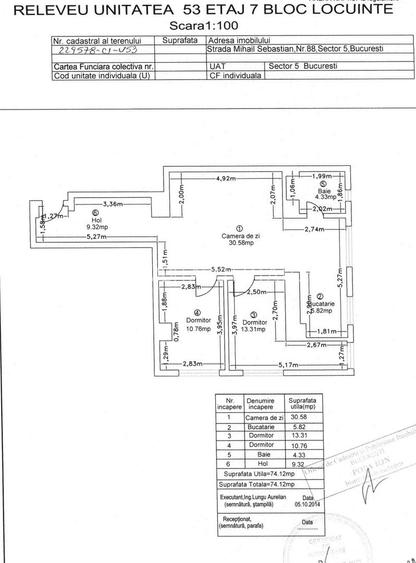 3 Camere Sebastian 2014 | Etaj 7/10 | 74 mp | Modern - 1
