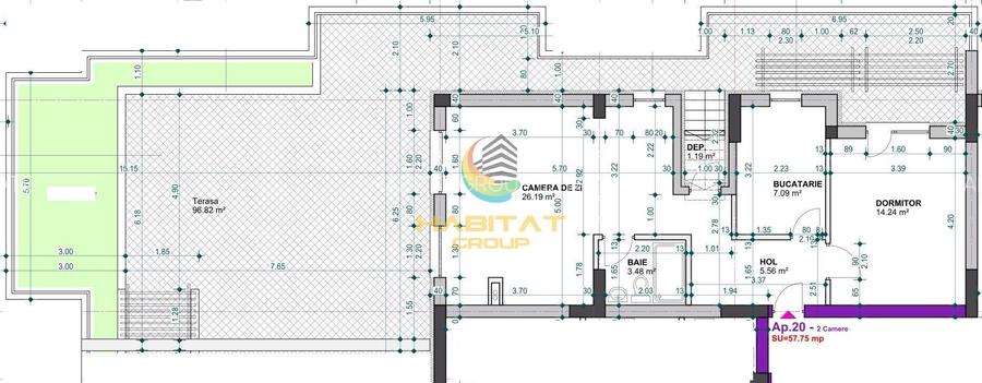 Pallady 2 camere 58 mp + terasa 180 mp  12 min. metrou Teclu - 2