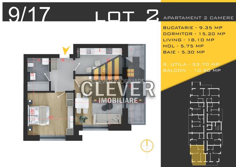 Apartament 2 camere, Finisaje la alegere, Comision 0, Pallady - 1