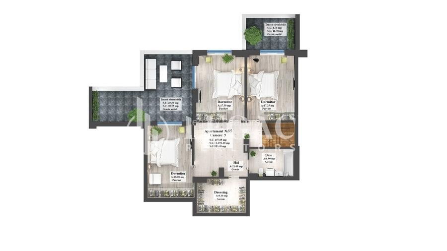 Vânzare - Penthouse zona Copou, 157.05 mp utili + 34.05 mp terasă - 5