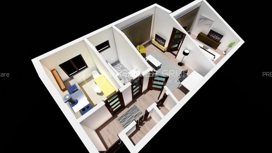 Etaj 2! Apartament 2 camere 50mp, Tudor Vladimirescu-Bucsinescu, CT - 3