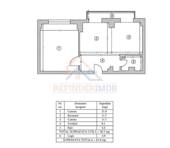 Apartament de vanzare cu 2 camere, zona Mircea Voda - 6
