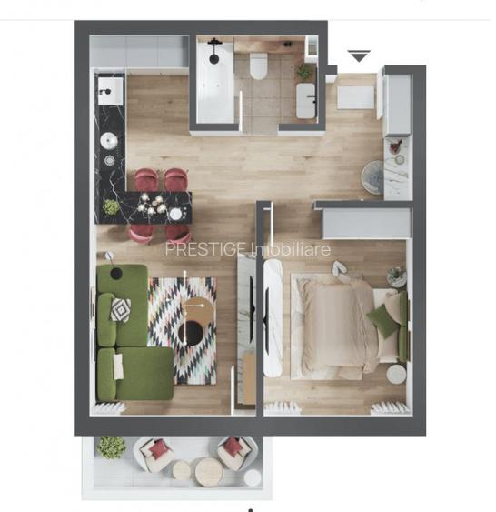 Apartament cu 2 camere tip Torino de vanzare in Prima Urbana 3-Oradea - 15