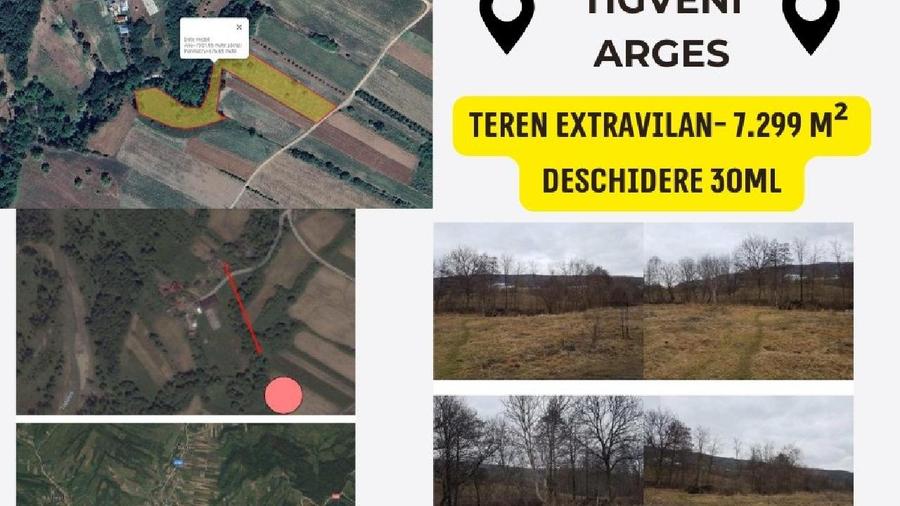 Teren extravilan- 7.299 m² - Deschidere 30ml, Tigveni