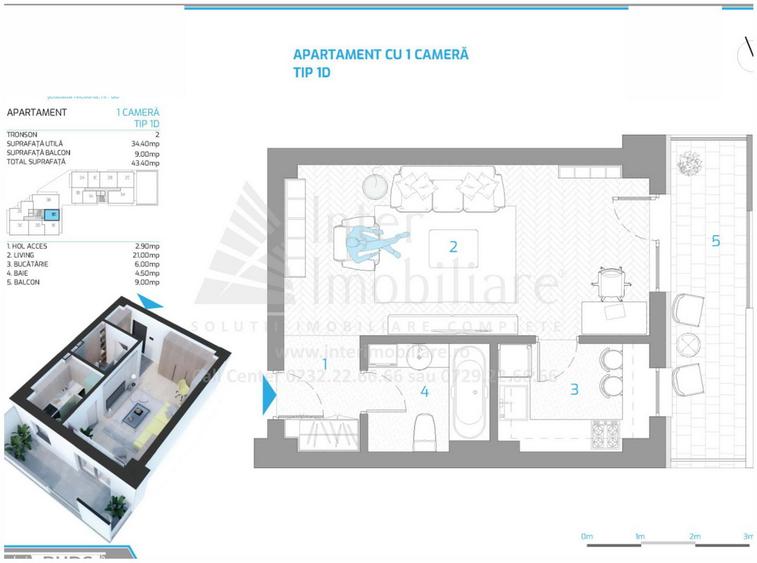 Apartament cu 1 camera bloc nou finalizat Rond Vechi Cod 160278