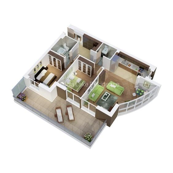 Apartament cu 3 camere cu vedere panoramica pe lac - Lebada Lake Residence - 1