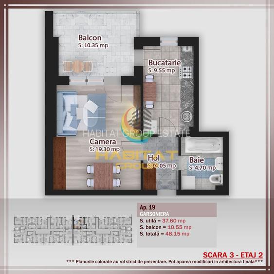 Garsoniera cu terasa - 48 mp - metrou N.Teclu - 1