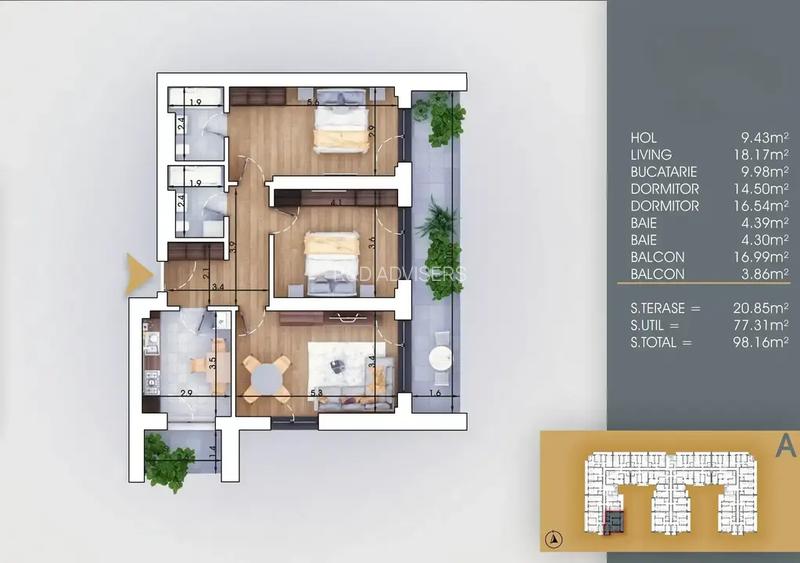Titan Pallady metoru Nicolae Teclu 3 Camere Decomandat foarte spatios - 7