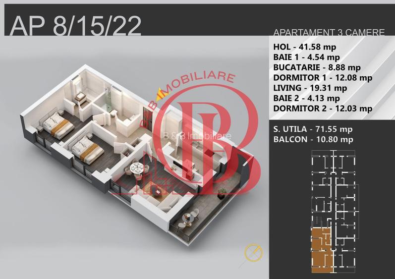 3 camere decomandat bloc boutique 7min STB Bratarii - 2