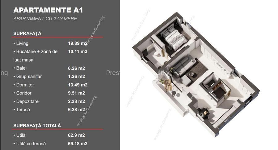 Apartament Nou 2 Camere 2 Bai | Parcul Terra- Dumbravita - 1