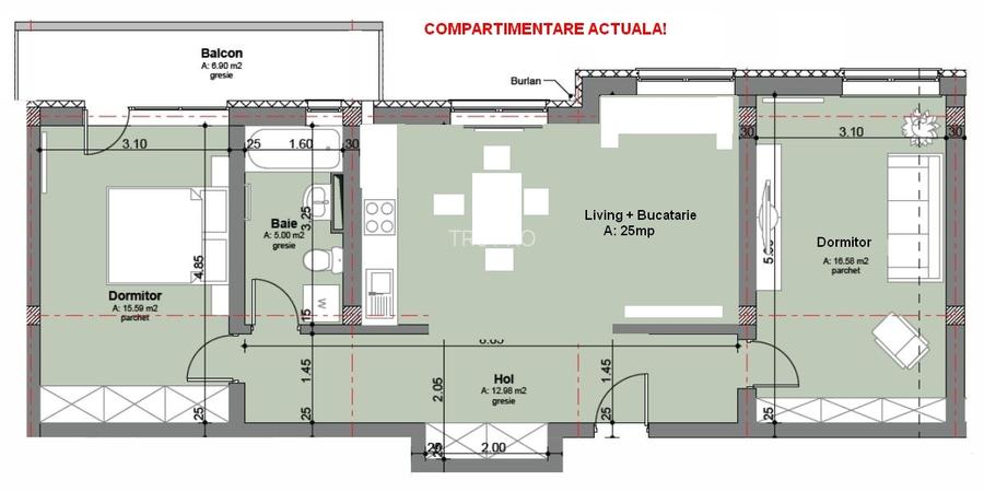 Apartament 3 camere, 71mp + boxa + parcare strada Florilor 207A, Floresti - 8