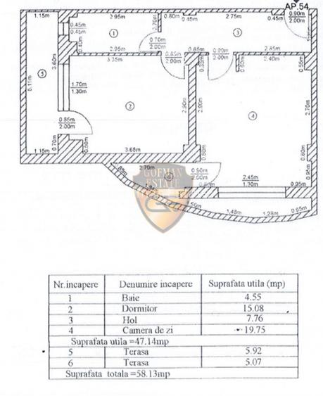 2 camere , Energia, Baba Novac, 58.13 mp, 2 balcoane - 6