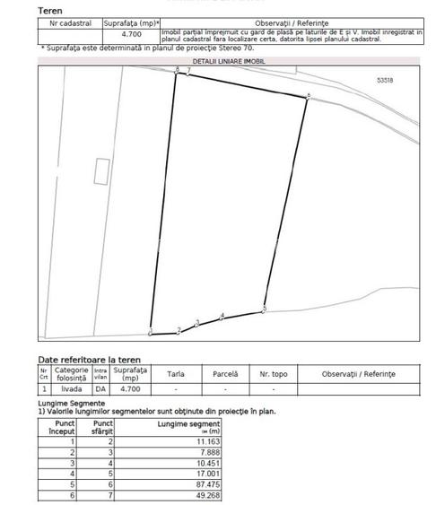 Teren construcții intravilan de 4700 mp, Baciu - Comision 0% - 5