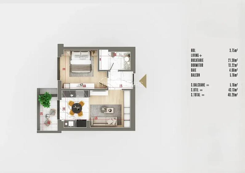 Apartament 2 Camere gata de mutare in ansamblu premium - 9