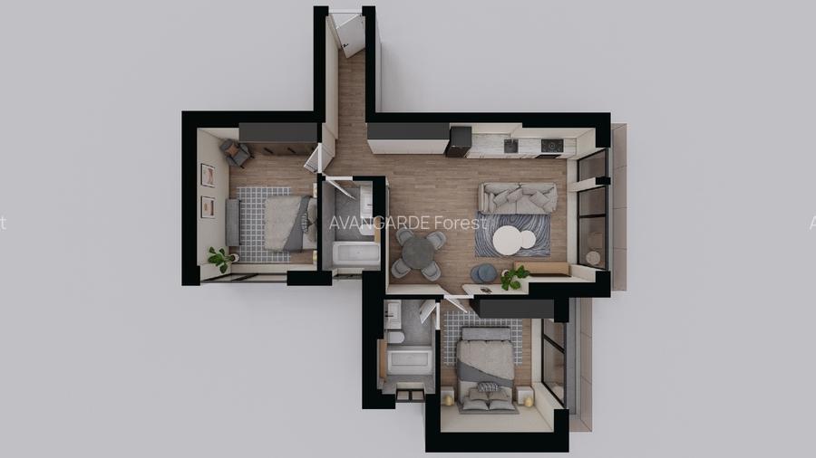 Apartament 3 Camere | 3m Înălțime | Ferestre Floor-to-Ceiling - AVANGARDE FOREST - 11