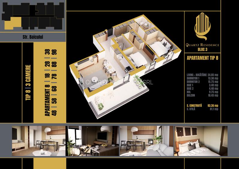 3 camere spatios ,ideal pentru familie ,bucatarie americana - 2