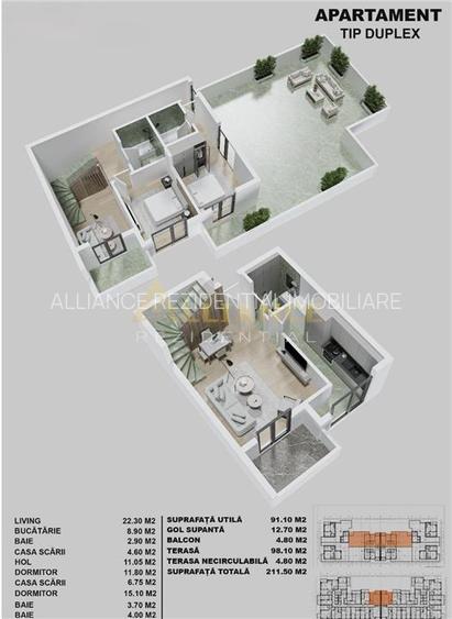 Penthouse Premium la 5 Minute de Metrou Berceni | Terasa 106 mp - 10