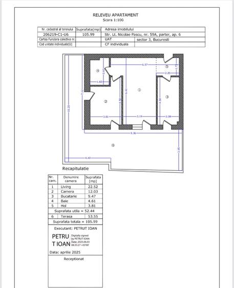 Dristor 2 camere 53 mp+terasa 53,TVA inclus, in bloc reprezentativ - 3