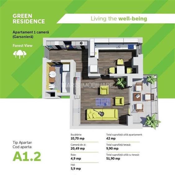 Apartamente cu 1 camere Tudor - Green Residence amenajate. - 3