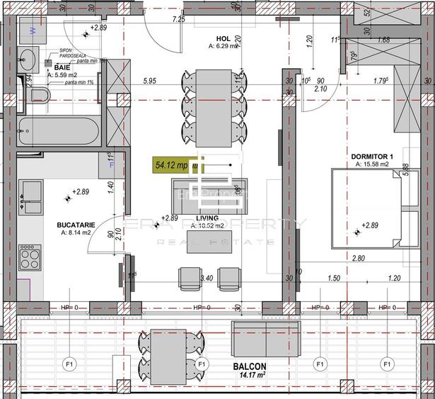 Apartament  54 mp- balcon 14 mp- aer conditionat- zona Aeroport /Sibiu - 1
