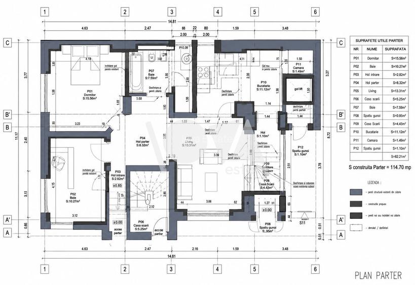 De închiriat Duplex 5 camere (parter + demisol) - vila Piata Romana - 17