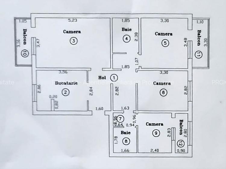 OCAZIE: 4 camere, 2 băi, 3 balcoane, decomandat, etaj intermediar - 9