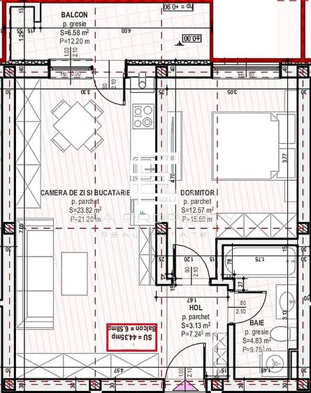 Apartament 2 camere  44 mp-etaj 1 -Șelimbăr, zona Unirii - 1