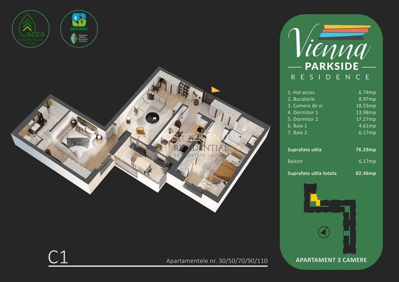 Apartament 3 camere decomandat, Parc Tudor Arghezi, Bd. Metalurgiei - 8