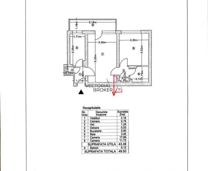 Apartament 2 camere semidecomandate, renovat recent, liber, Basarabia- Campia Li - 7