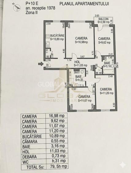 4 camere ,decomandat, 80 mp, balcon, lift Nou, str.Alle Padin Manastur - 14