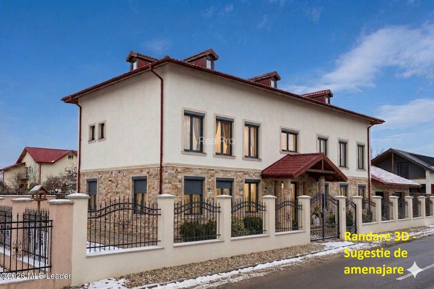 Domnesti - Vila la rosu 276 mp utili, teren 572 mp, garaj 2 locuri - 2