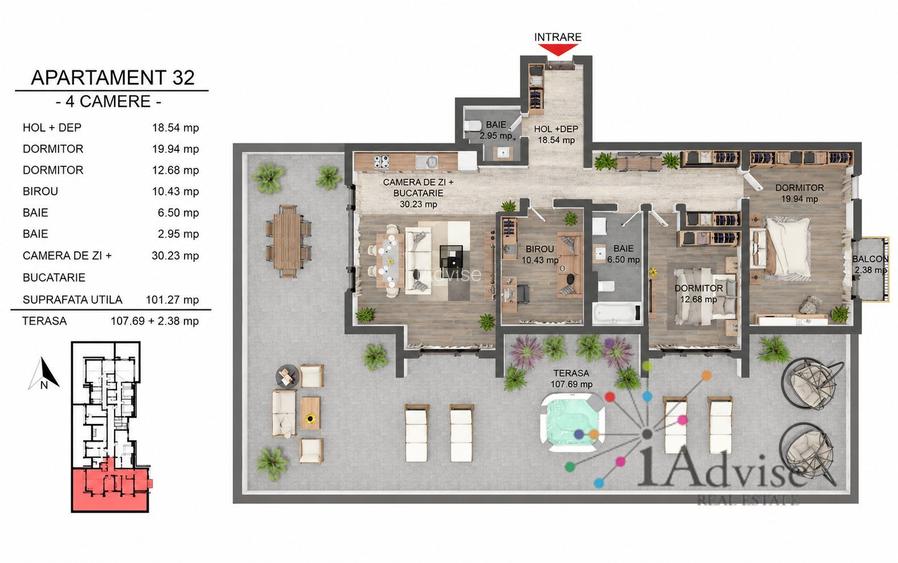PENTHOUSE EXCLUSIVIST – 4 CAMERE | 101,27 mp utili + 107,69 mp TERASĂ - 9